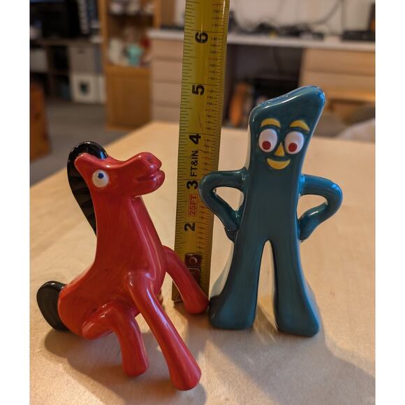 🎃Vintage Rare Gumby and Pokey Ceramic Salt and Pepper Shakers - Picture 5 of 5